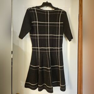 Black Plaid Knit Dress